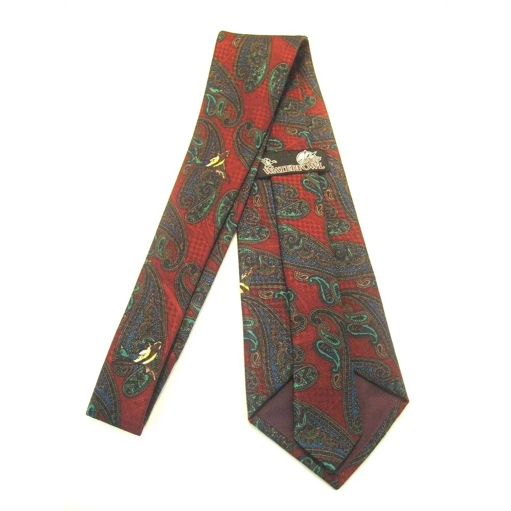 Waterfowl 100% Microfibre  Abstract Design w Rising Mallards Necktie